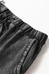 Washed Tiered Patchwork Drawstring Wide Leg Pants