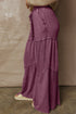 Washed Tiered Patchwork Drawstring Wide Leg Pants