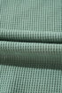 Washed Waffle Knit Buttoned Neckline Casual Long Sleeve Top