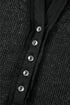Washed Waffle Knit Buttoned Neckline Casual Long Sleeve Top
