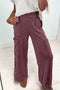 Washed Wide Leg Cargo Patched Utility Sweatpants