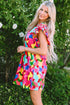 Wavy Abstract Print Ruffle Sleeve Shift Dress