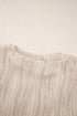 Wavy Plissé Texture Crew Neck Long Sleeve Top