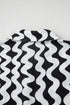 Wavy Print Tie Front One Piece Swimsuit