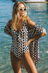 Wavy Print Tie Front One Piece Swimsuit