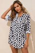 Wavy Print Tie Front One Piece Swimsuit