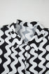 Wavy Print Tie Front One Piece Swimsuit