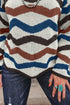 Wavy Stripe Crew Neck Knit Sweater