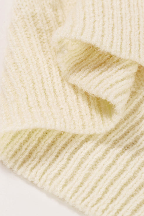 Wavy Stripe Pointelle Knit Crew Neck Sweater