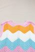 Wavy Stripe Pointelle Knit Sleeveless Sweater Vest