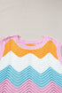 Wavy Stripe Pointelle Knit Sleeveless Sweater Vest