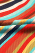 Wavy Stripe Print Ribbed Knit Henley Tank Top