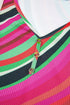 Wavy Stripe Print Ribbed Knit Henley Tank Top