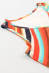 Wavy Stripe Print Ribbed Knit Henley Tank Top