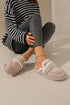 Wavy Striped Suede Texture Plush Lined Slippers