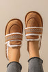 Wavy Striped Suede Texture Plush Lined Slippers