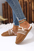 Wavy Striped Suede Texture Plush Lined Slippers