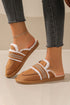 Wavy Striped Suede Texture Plush Lined Slippers