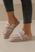 Wavy Striped Suede Texture Plush Lined Slippers