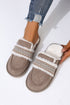 Wavy Striped Suede Texture Plush Lined Slippers