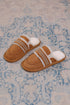Wavy Striped Suede Texture Plush Lined Slippers