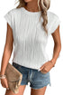 Wavy Texture Cap Sleeve Top