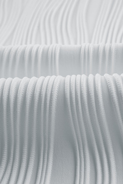 Wavy Texture Cap Sleeve Top