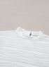 Wavy Textured Mock Neck Cap Sleeve Stretch Top