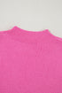 Wavy Textured Puff Sleeve High Neck Pullover Sweater