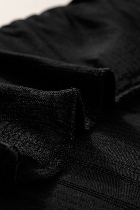 Wavy Textured Ruffle Sleeve Top