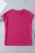 Wavy Textured Solid Minimalist Stretch Tee