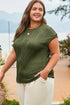 Wavy Textured Solid Minimalist Stretch Tee