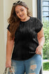 Wavy Textured Solid Minimalist Stretch Tee