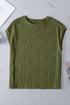 Wavy Textured Solid Minimalist Stretch Tee