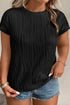 Wavy Textured Solid Minimalist Stretch Tee