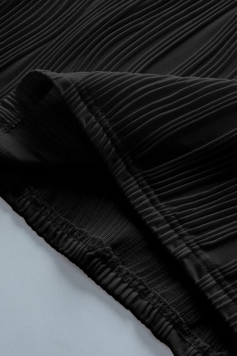 Wavy Textured Solid Minimalist Stretch Tee