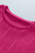 Wavy Textured Solid Minimalist Stretch Tee