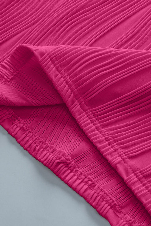 Wavy Textured Solid Minimalist Stretch Tee