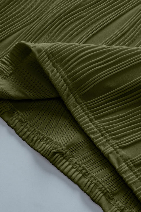 Wavy Textured Solid Minimalist Stretch Tee