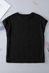 Wavy Textured Solid Minimalist Stretch Tee