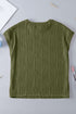 Wavy Textured Solid Minimalist Stretch Tee