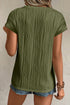 Wavy Textured Solid Minimalist Stretch Tee