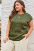 Wavy Textured Solid Minimalist Stretch Tee