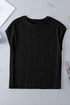 Wavy Textured Solid Minimalist Stretch Tee