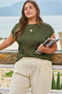 Wavy Textured Solid Minimalist Stretch Tee