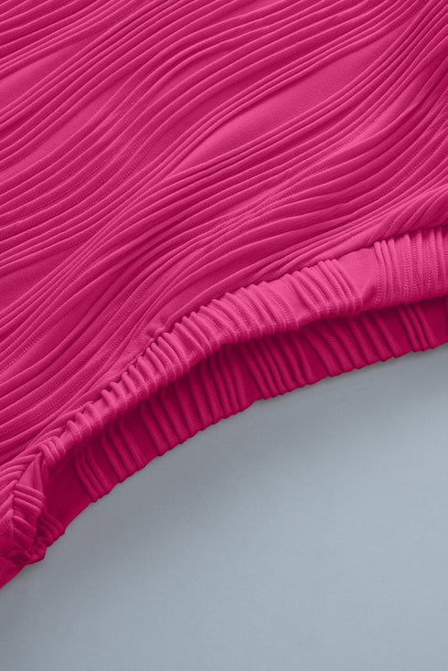 Wavy Textured Solid Minimalist Stretch Tee