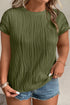 Wavy Textured Solid Minimalist Stretch Tee