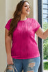 Wavy Textured Solid Minimalist Stretch Tee
