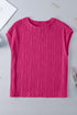 Wavy Textured Solid Minimalist Stretch Tee