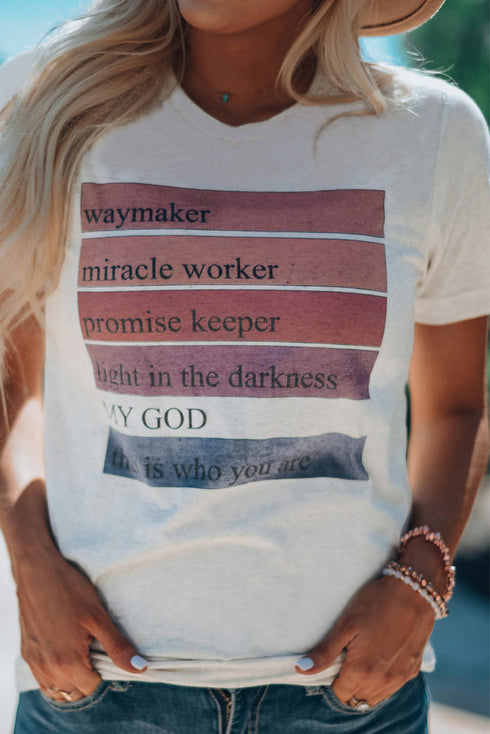 Waymaker Miracle Worker Promise Keeper Inspirational Graphic Tee